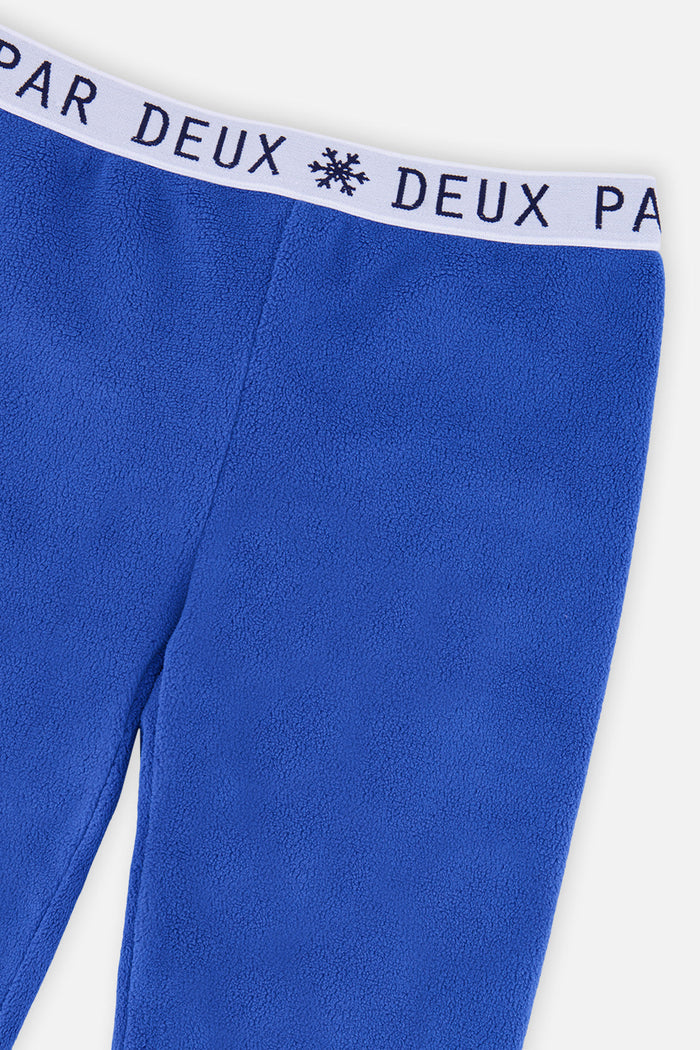 Deux par Deux boys' thermal leggings in blue – alternate view