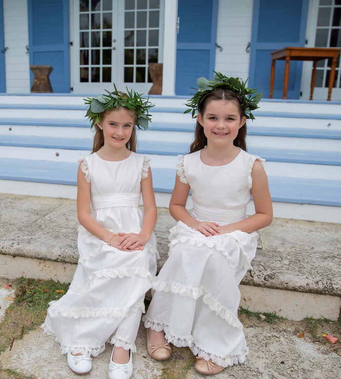 Tiered Ivory & lace Heirloom Dress