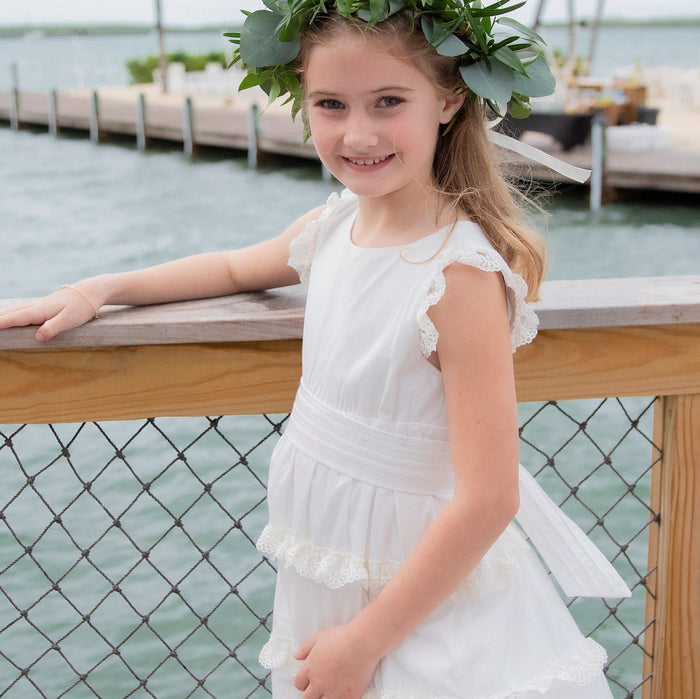 Tiered Ivory & lace Heirloom Dress