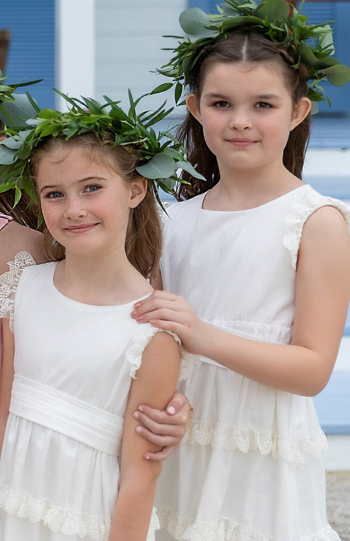 Tiered Ivory & lace Heirloom Dress