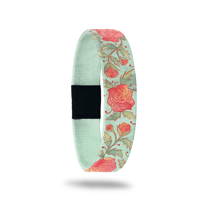 Outside Design of Today I Will Not Worry: light green design with watercolor roses overlaying