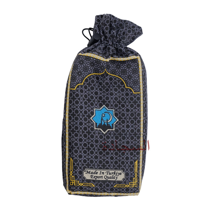 Travel Prayer Rug - Thin 24x40-in Crescent Mosque Sajadah Design Prayer Rug