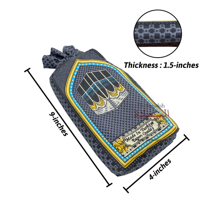Travel Prayer Rug - Thin 24x40-in Kabah Arch Sajadah Prayer Rug