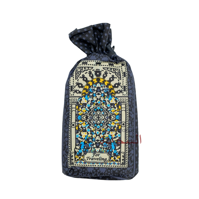 Travel Prayer Rug - Thin 24x40-in "Madina" Flower Design Sajadah Prayer Rug