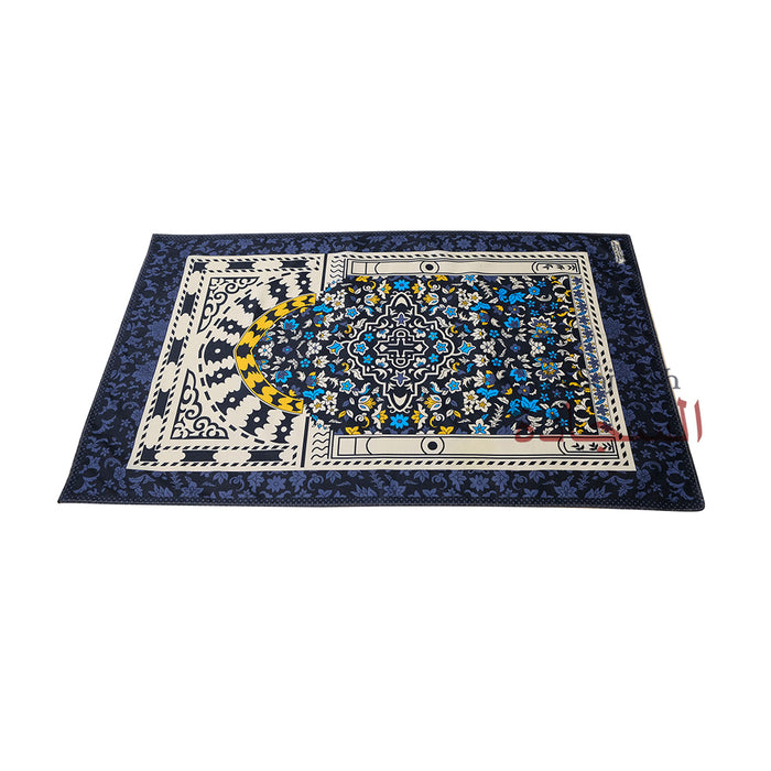 Travel Prayer Rug - Thin 24x40-in "Madina" Flower Design Sajadah Prayer Rug