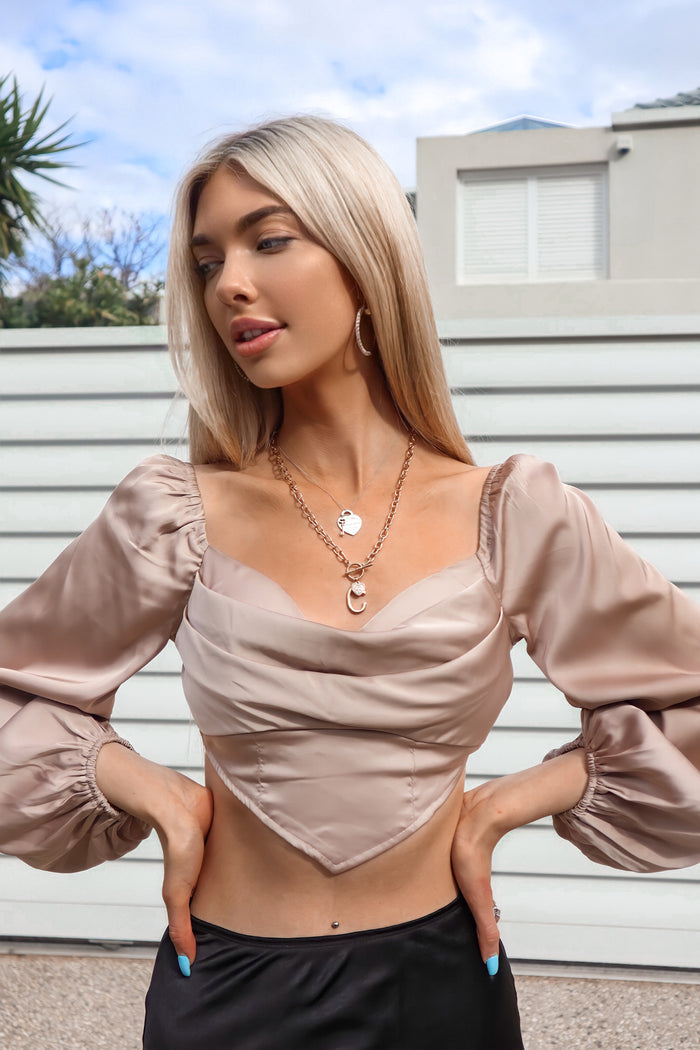 Tulip Top - Beige - Runway Goddess