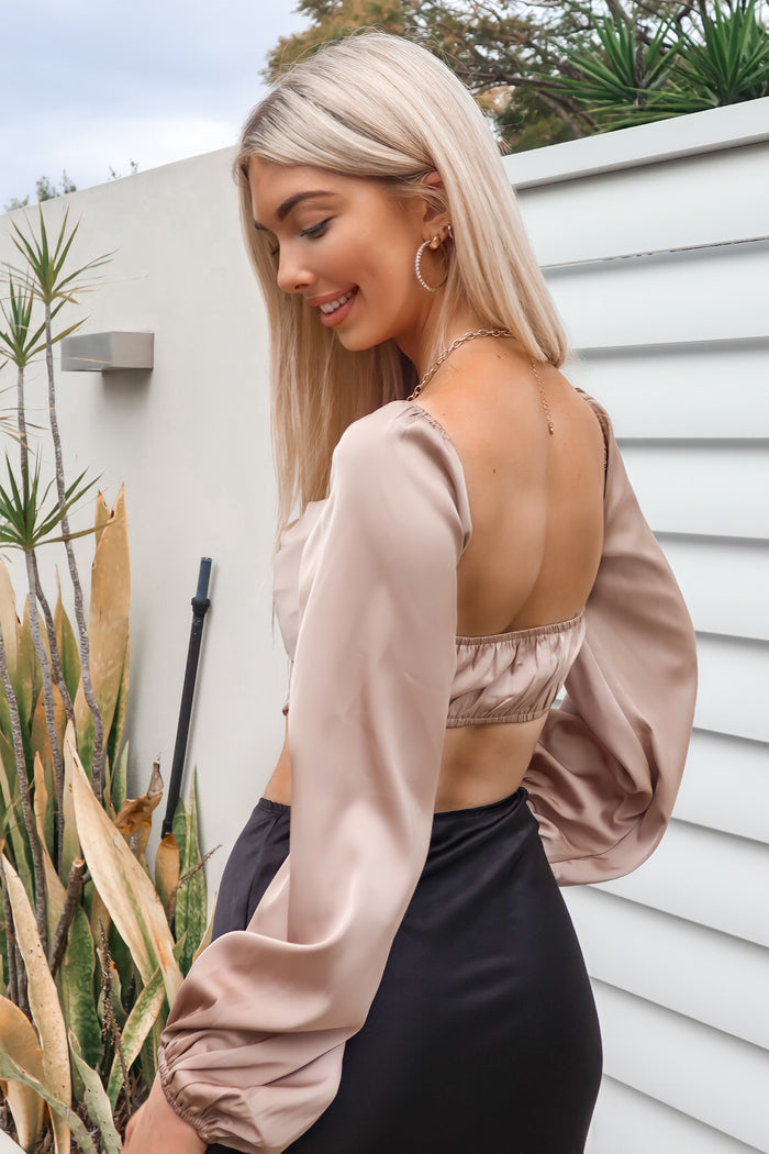 Tulip Top - Beige - Runway Goddess