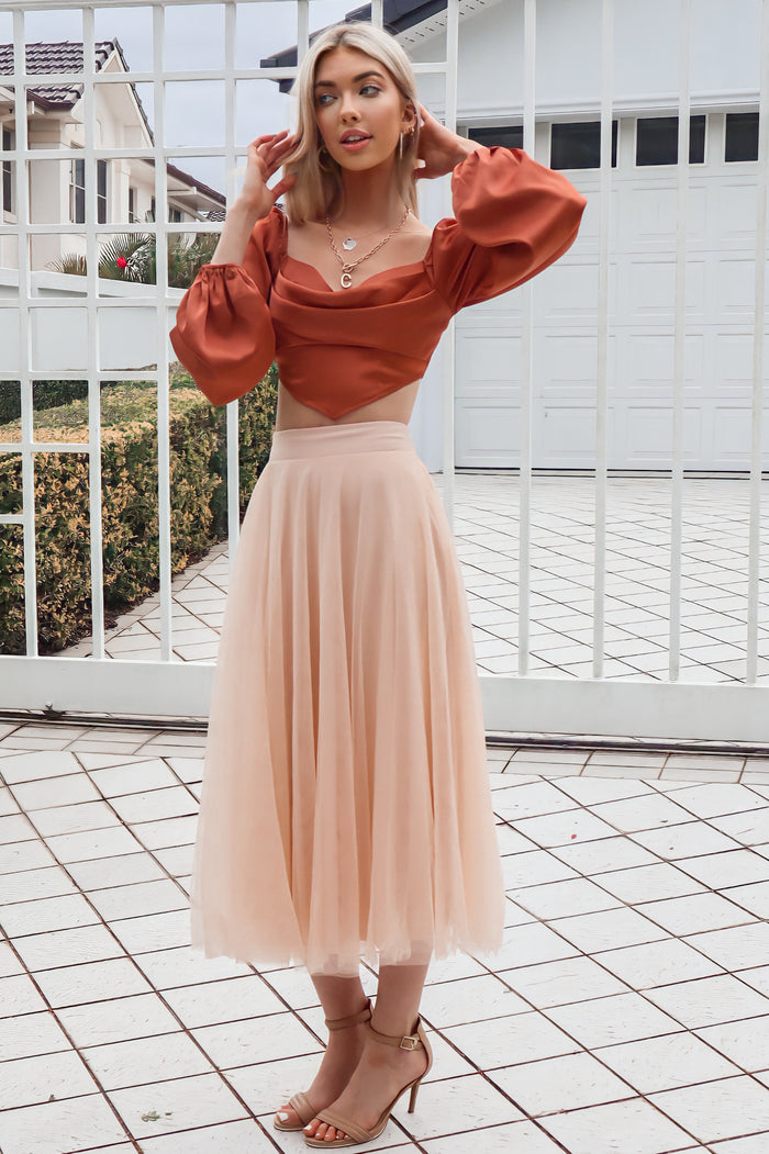 Tulip Top - Rust - Runway Goddess