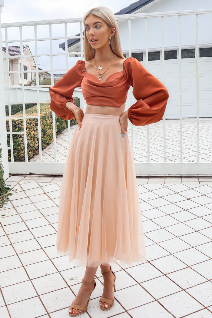 Tulip Top - Rust - Runway Goddess
