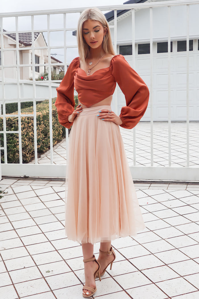 Tulip Top - Rust - Runway Goddess
