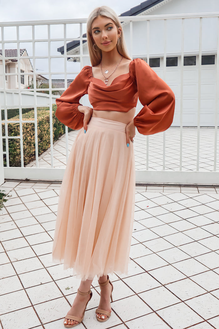 Tulip Top - Rust - Runway Goddess