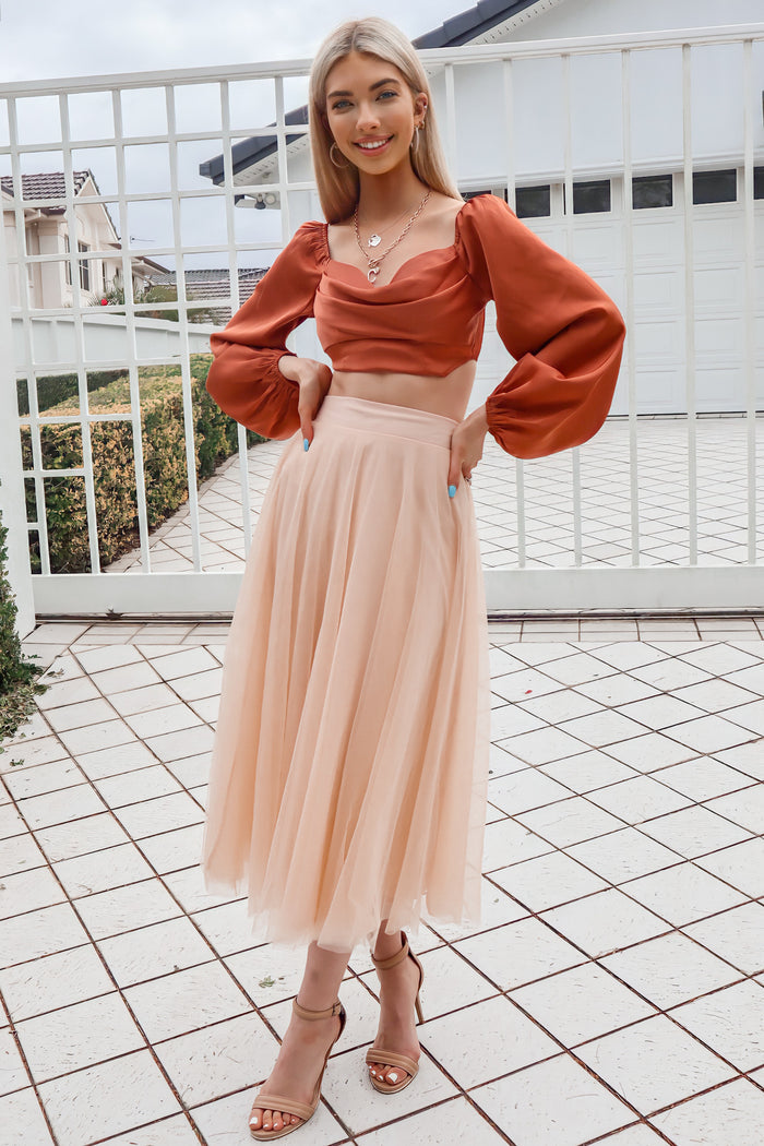 Tulip Top - Rust - Runway Goddess