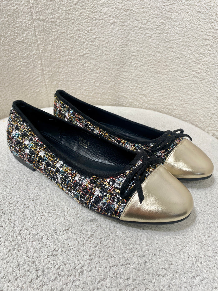 Tweed Pumps With Bow Detail (3 Colours)