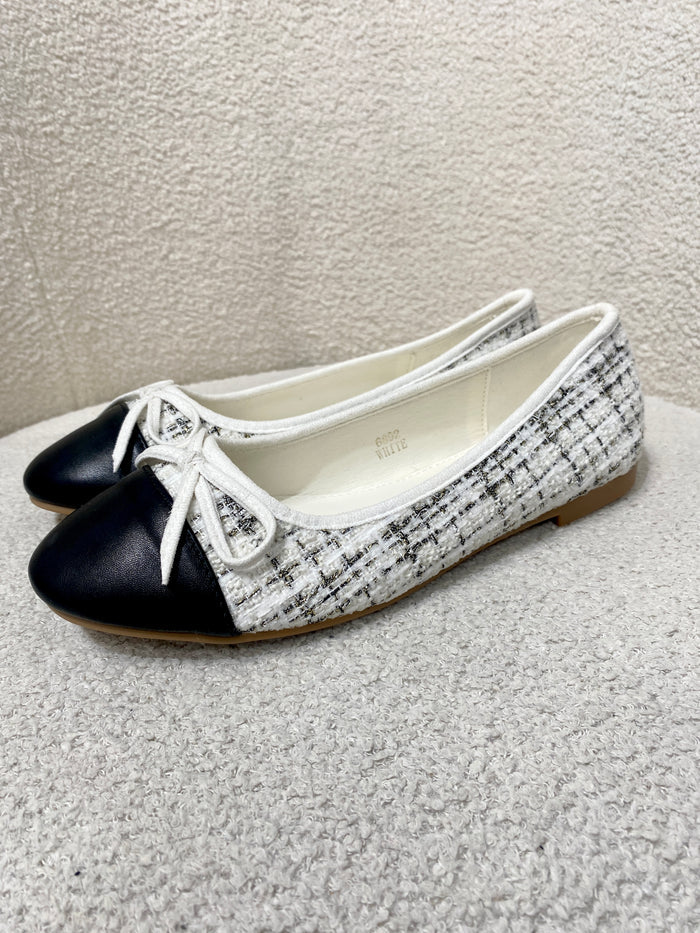 Tweed Pumps With Bow Detail (3 Colours)