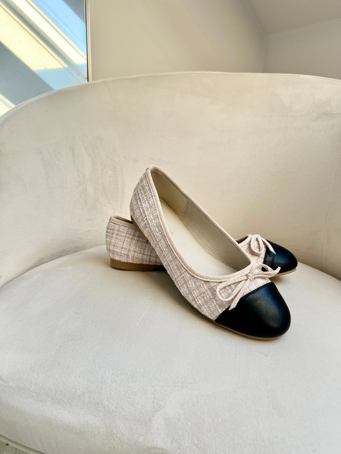 Tweed Pumps With Bow Detail (3 Colours)