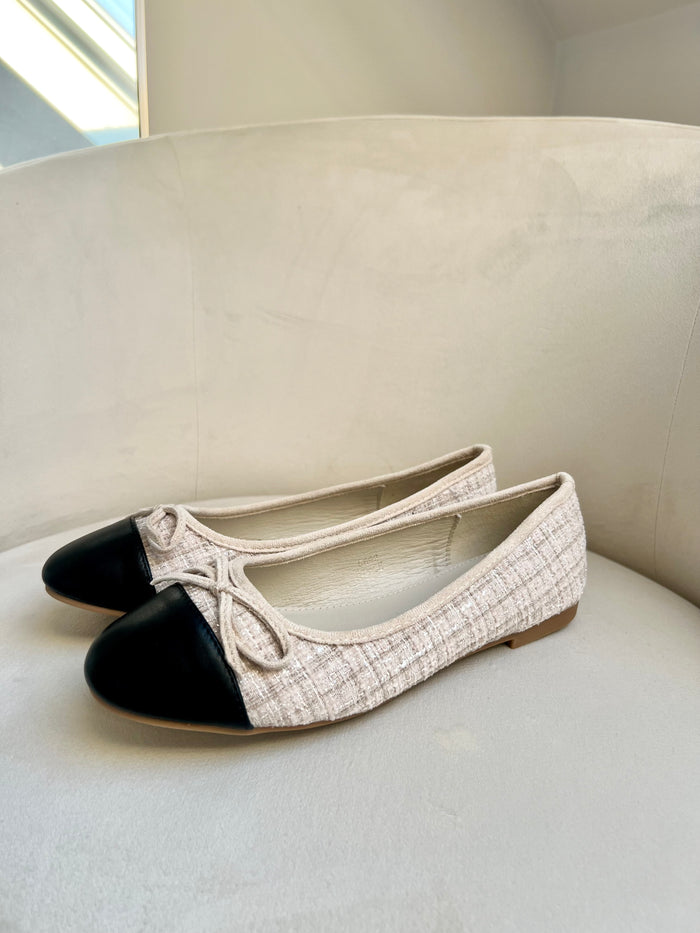 Tweed Pumps With Bow Detail (3 Colours)