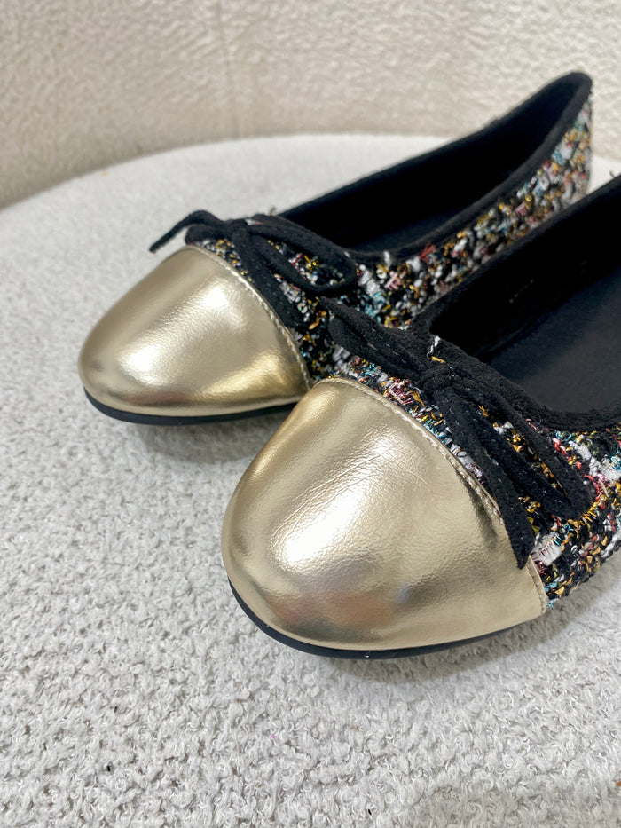 Tweed Pumps With Bow Detail (3 Colours)