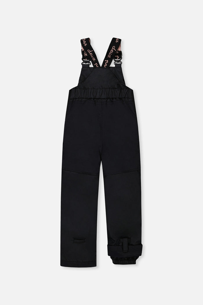 Deux par Deux girls' DISCOVER snowsuit in pink – snow bib pants, back view