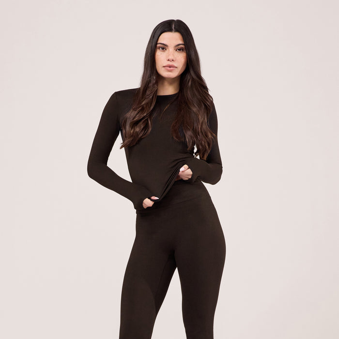 Ultimate Everyday Long Sleeve Top - Black Coffee