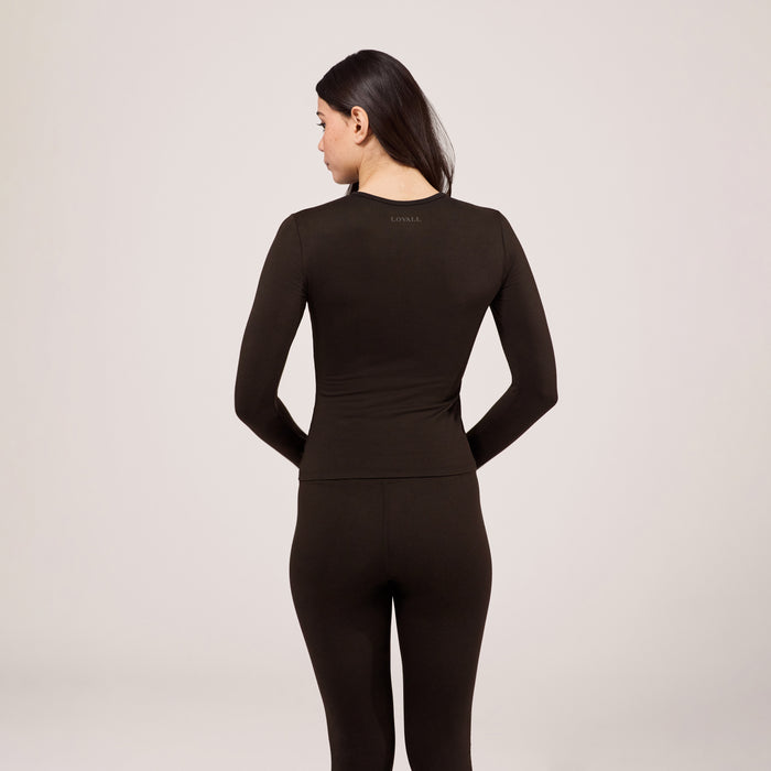 Ultimate Everyday Long Sleeve Top - Black Coffee