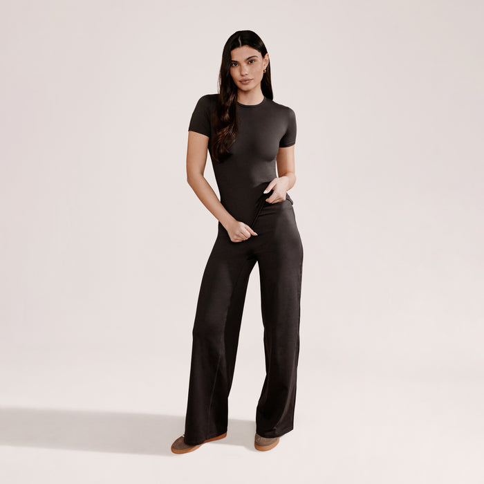 Ultimate Everyday Wide leg Trouser- Black Coffee