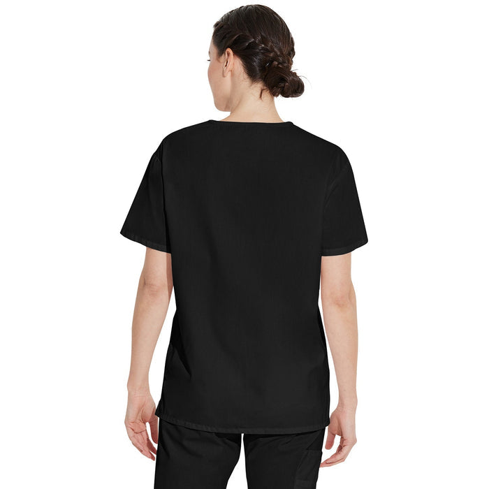 Unisex EDS Signature Tuckable V-Neck Scrub Top - Black - 2