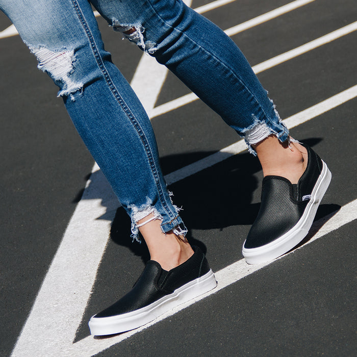 Vans Classic Slip-On Perf Leather Sneaker - On The EDGE
