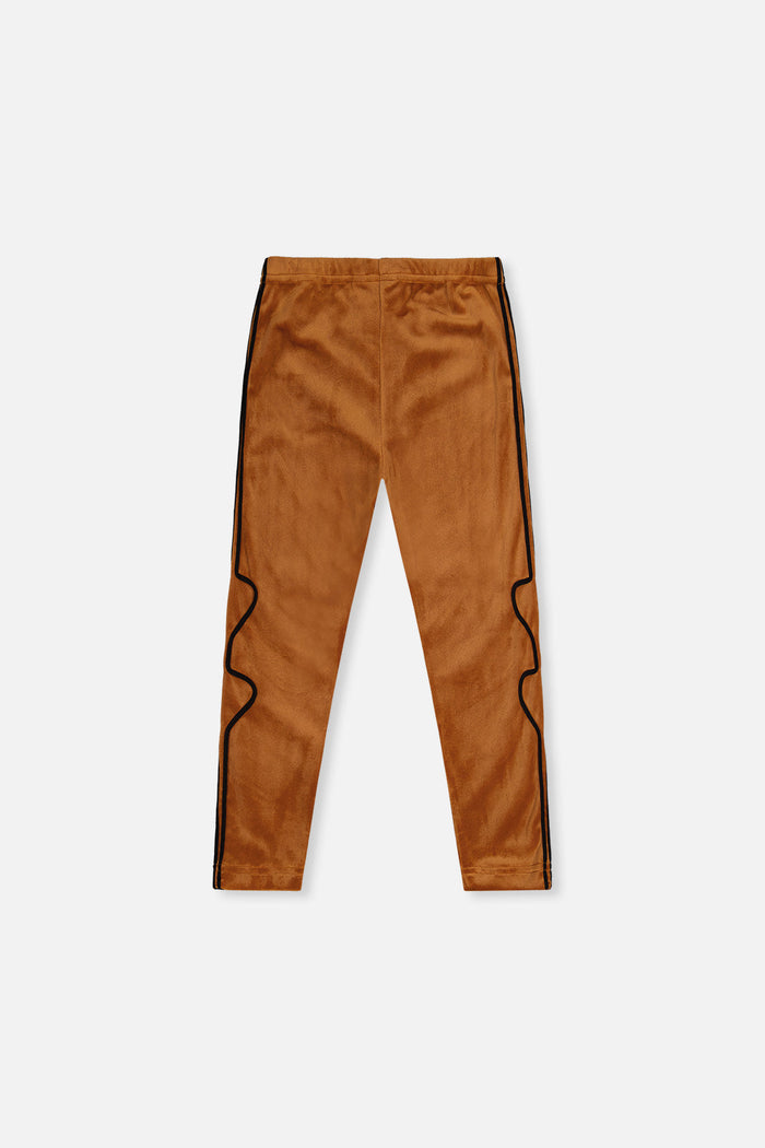 Deux par Deux girls' brown velvet leggings, back view