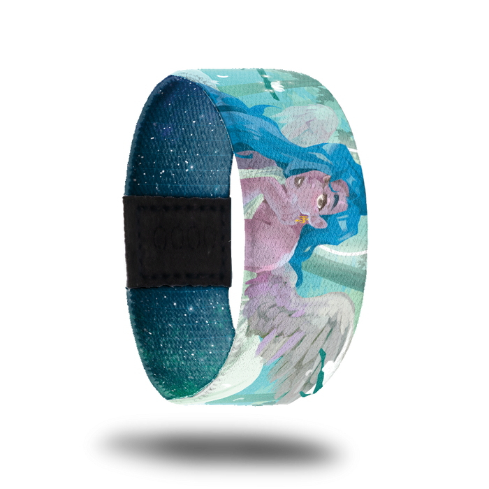 Outside design for Virgo features an angel with light blue hair and a turquoise background.