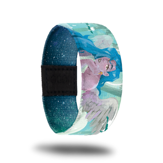 Outside design for Virgo features an angel with light blue hair and a turquoise background.