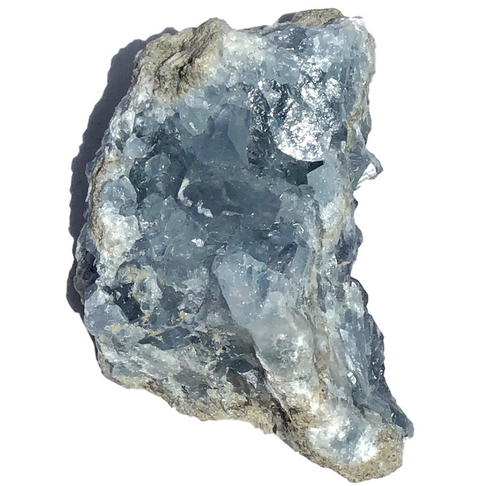 Vivid Sky Blue Celestite Mineral Geode - 4" - Gift packaged - #C78