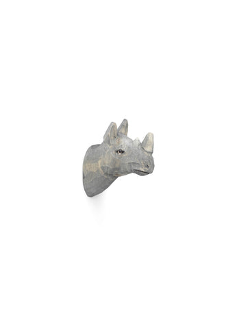 Wall Hook - Hand Carved - Rhino