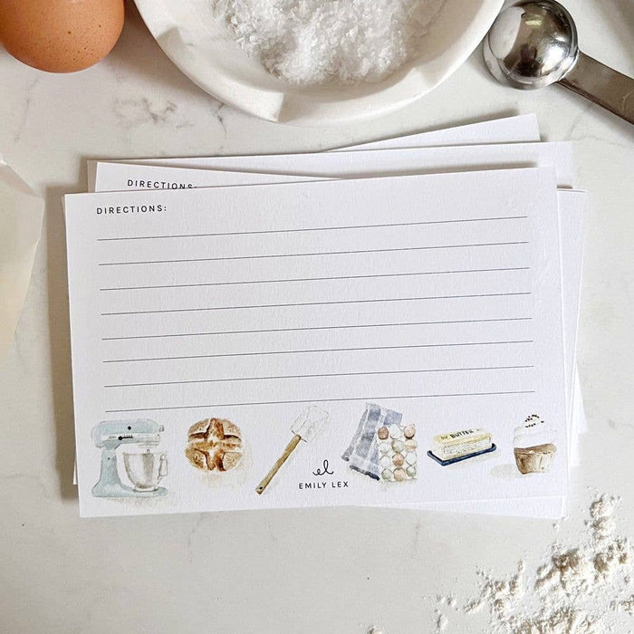 Watercolor Baking Recipe Cards