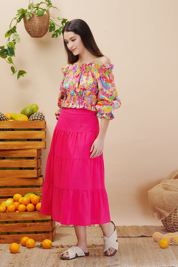Whimsical Linen Cotton Maxi Skirt