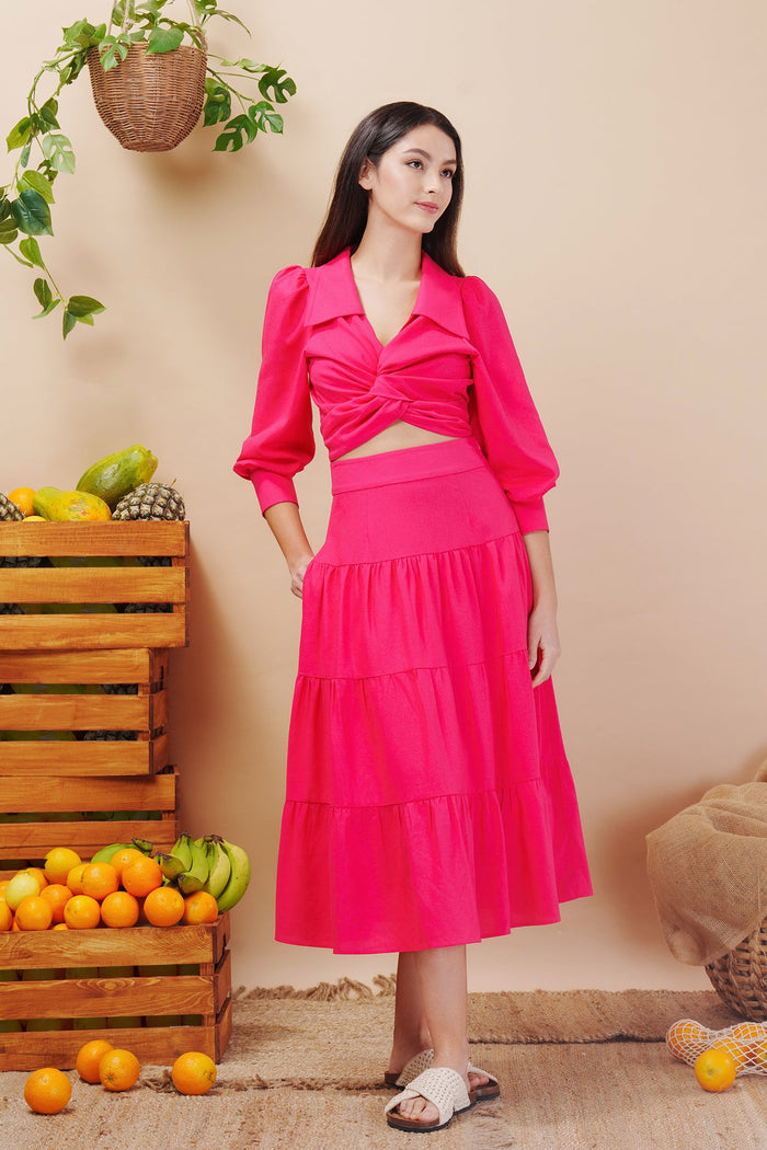 Whimsical Linen Cotton Maxi Skirt
