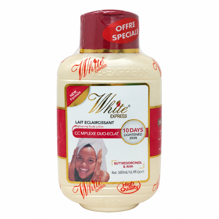 White Express Extra 10 Days Body Lotion, moisturizing skincare formula designed to hydrate and soften skin while helping promote a smoother, more even-looking, and radiant complexion for daily body care.
