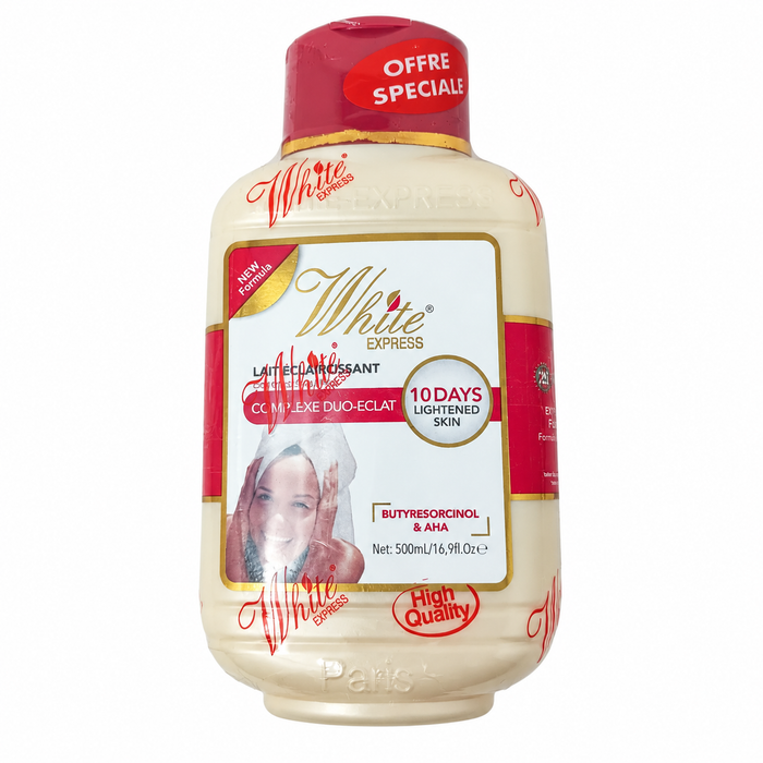 White Express Extra 10 Days Body Lotion, moisturizing skincare formula designed to hydrate and soften skin while helping promote a smoother, more even-looking, and radiant complexion for daily body care.