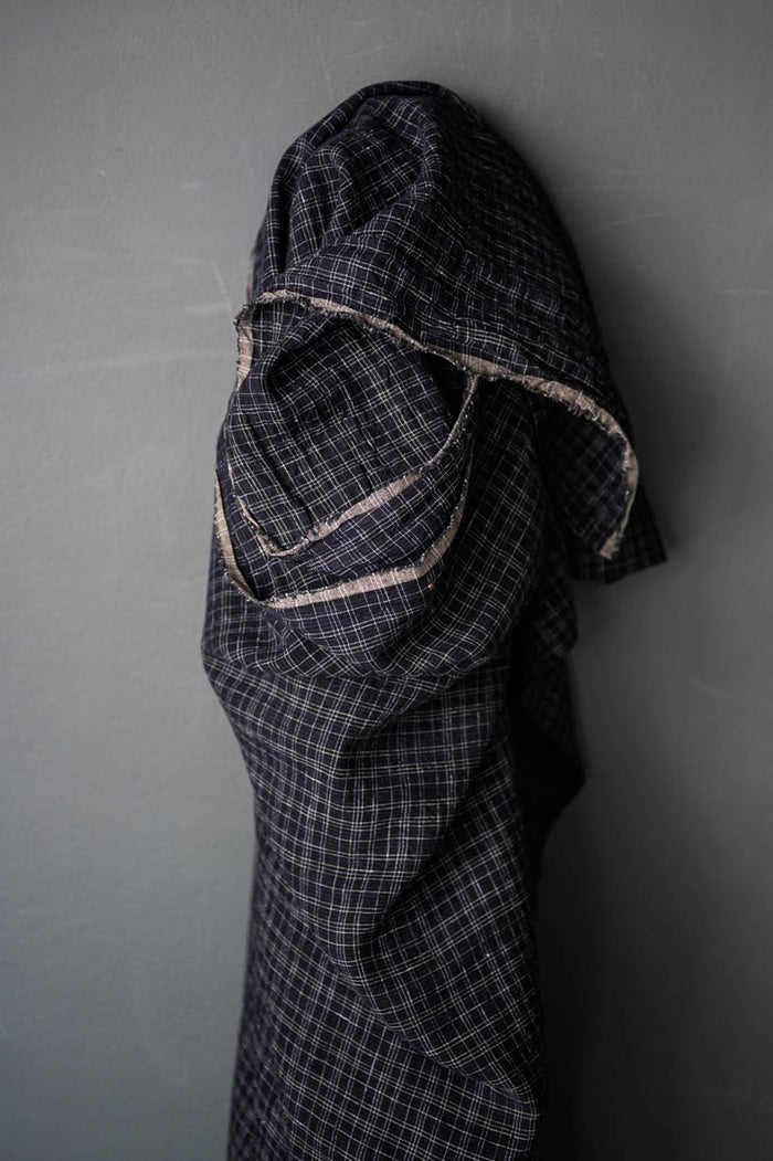 Wobble Navy Check Linen | Merchant & Mills
