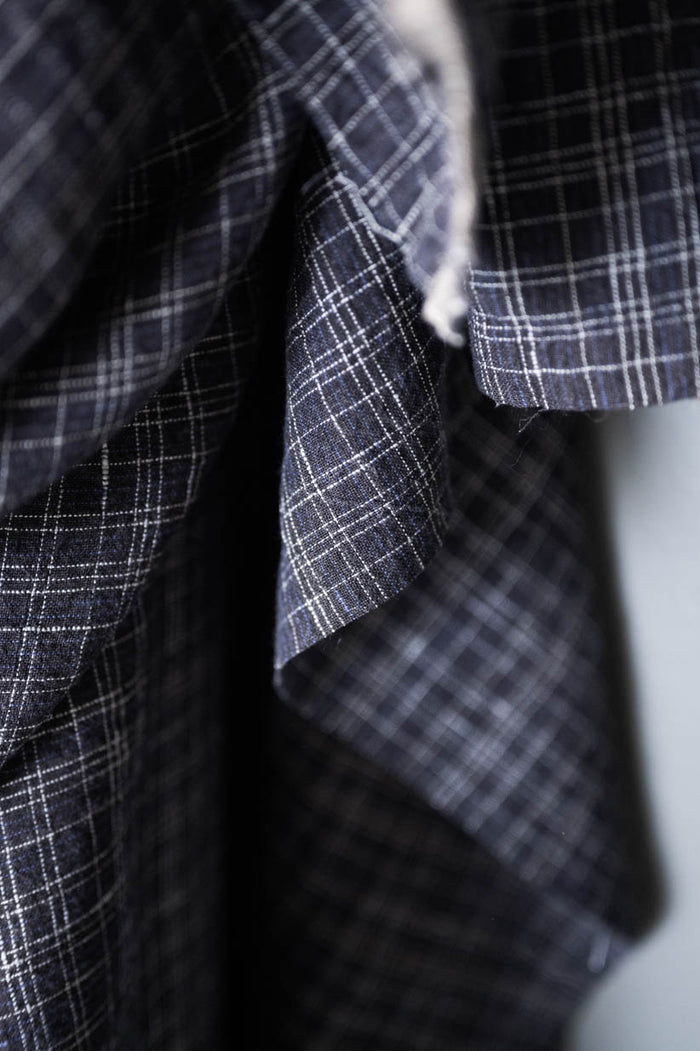 Wobble Navy Check Linen | Merchant & Mills