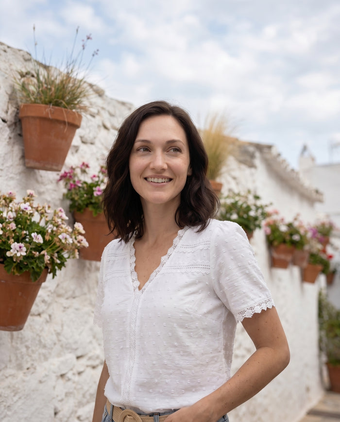 Ingrid - Lace Trim Blouse — hero shot