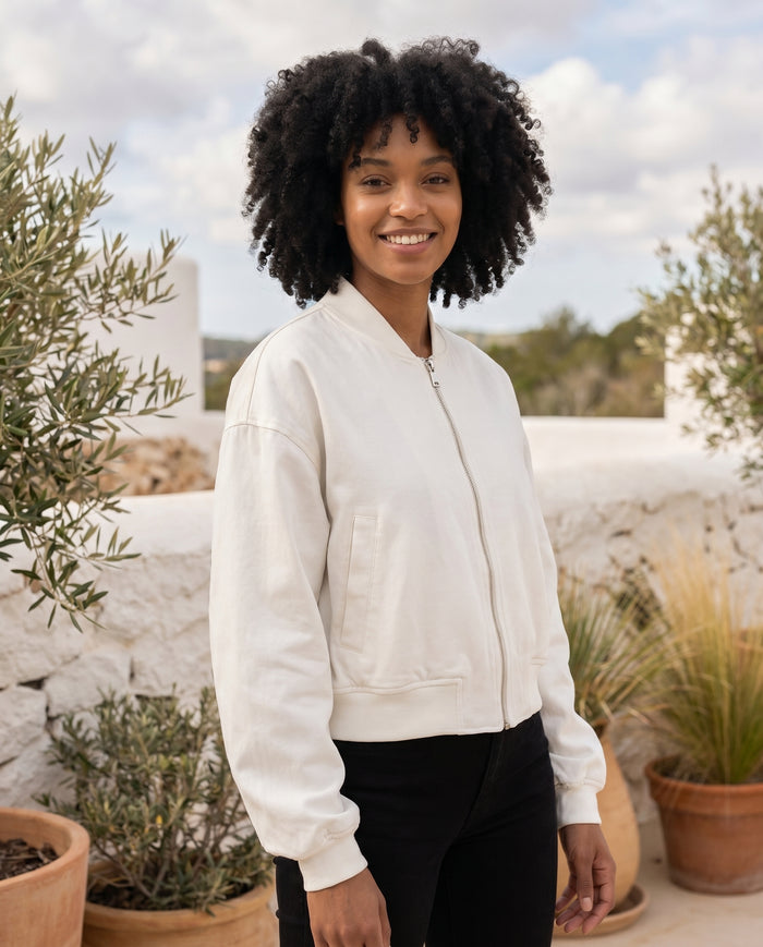 Grace - Cropped Bomber Jacket — hero shot