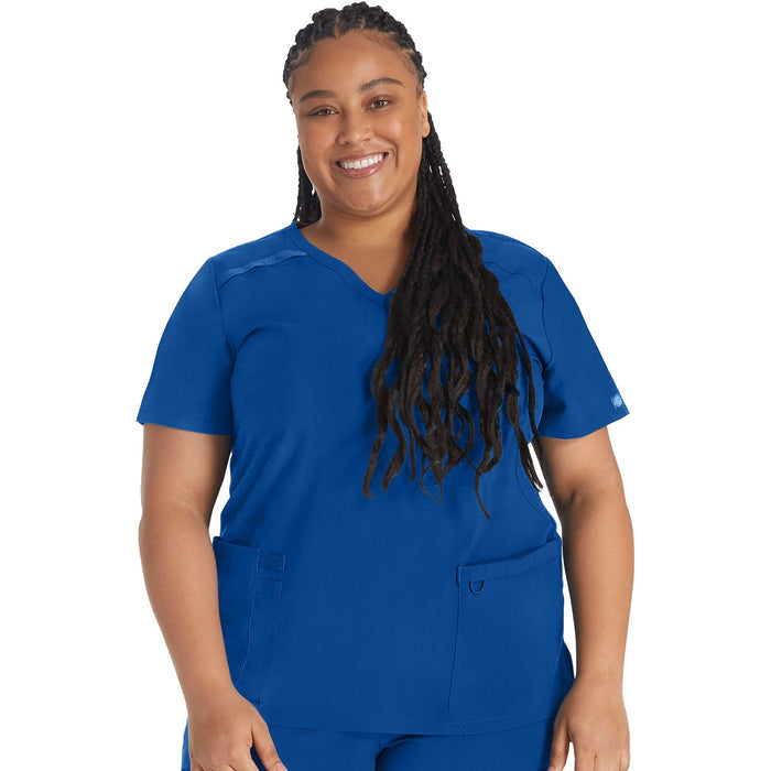 Women's EDS Essentials Mock Wrap Scrub Top - Galaxy Blue - 1