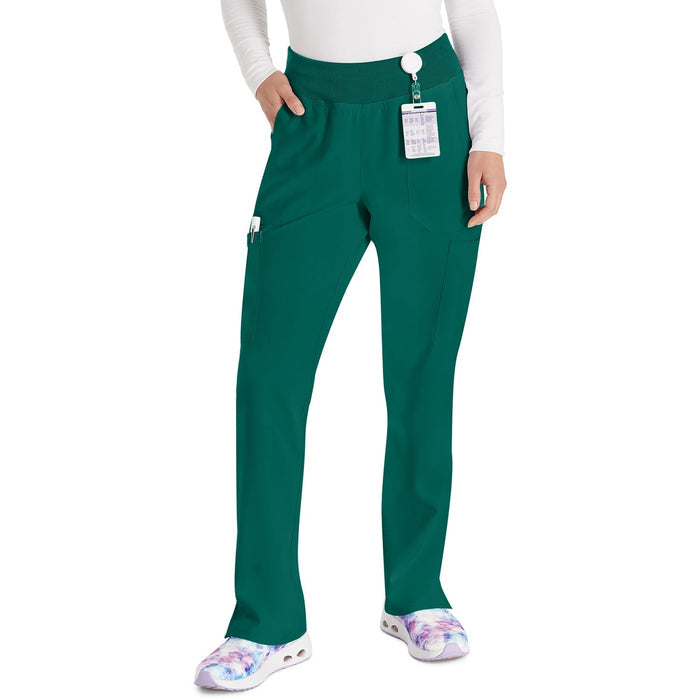 Women's EDS Essentials Natural Rise Tapered Leg Pull-On Scrub Pant - Hunter Green - 1