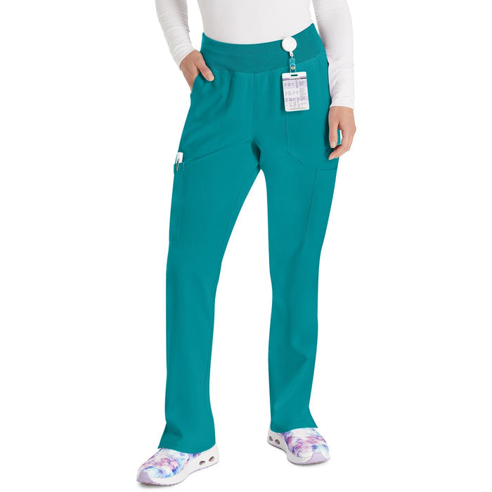 Women's EDS Essentials Natural Rise Tapered Leg Pull-On Scrub Pant - Teal Blue - 1