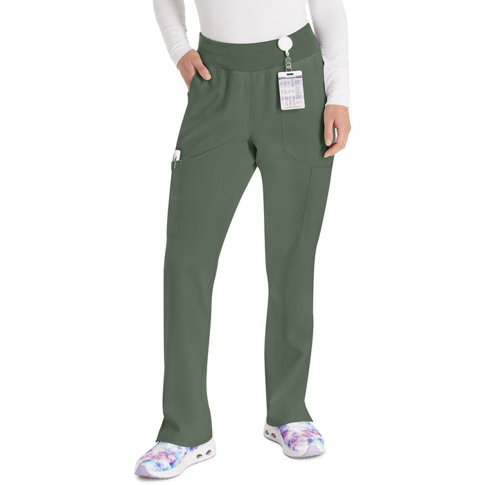 Women's EDS Essentials Natural Rise Tapered Leg Pull-On Scrub Pant - Olive - 1