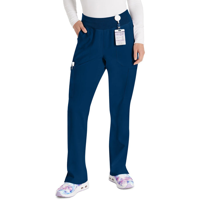 Women's EDS Essentials Natural Rise Tapered Leg Pull-On Scrub Pant - Navy - 1
