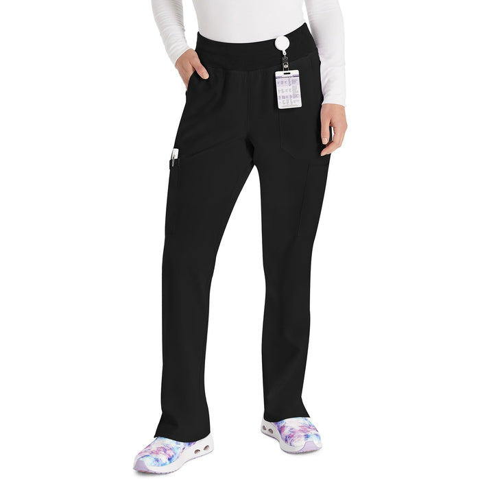 Women's EDS Essentials Natural Rise Tapered Leg Pull-On Scrub Pant - Black - 1