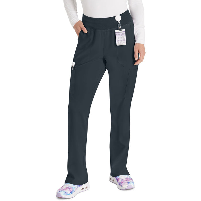 Women's EDS Essentials Natural Rise Tapered Leg Pull-On Scrub Pant - Pewter - 1