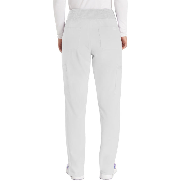 Women's EDS Essentials Natural Rise Tapered Leg Pull-On Scrub Pant - White - 2