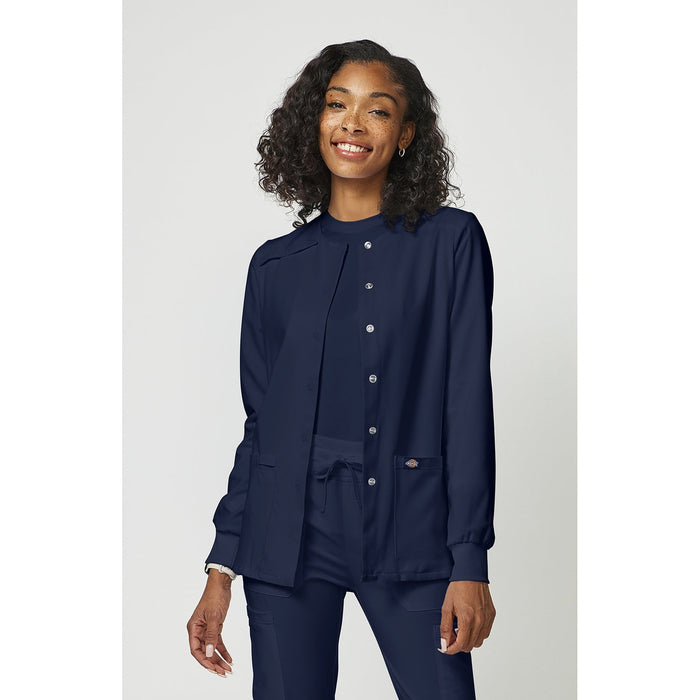 Women's EDS Essentials Snap Front Warm-Up Scrub Jacket - Navy - 1